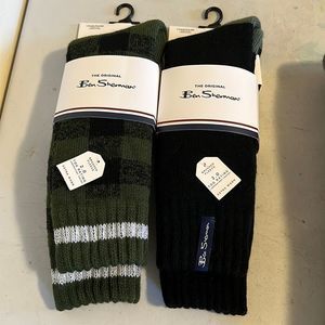 Ben Sherman Terry Lined Winter Socks Green Plais Only